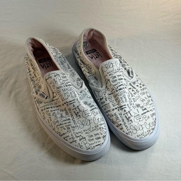 Vans Leila Self Love White Slip-On Surf Sneakers - Picture 1 of 12